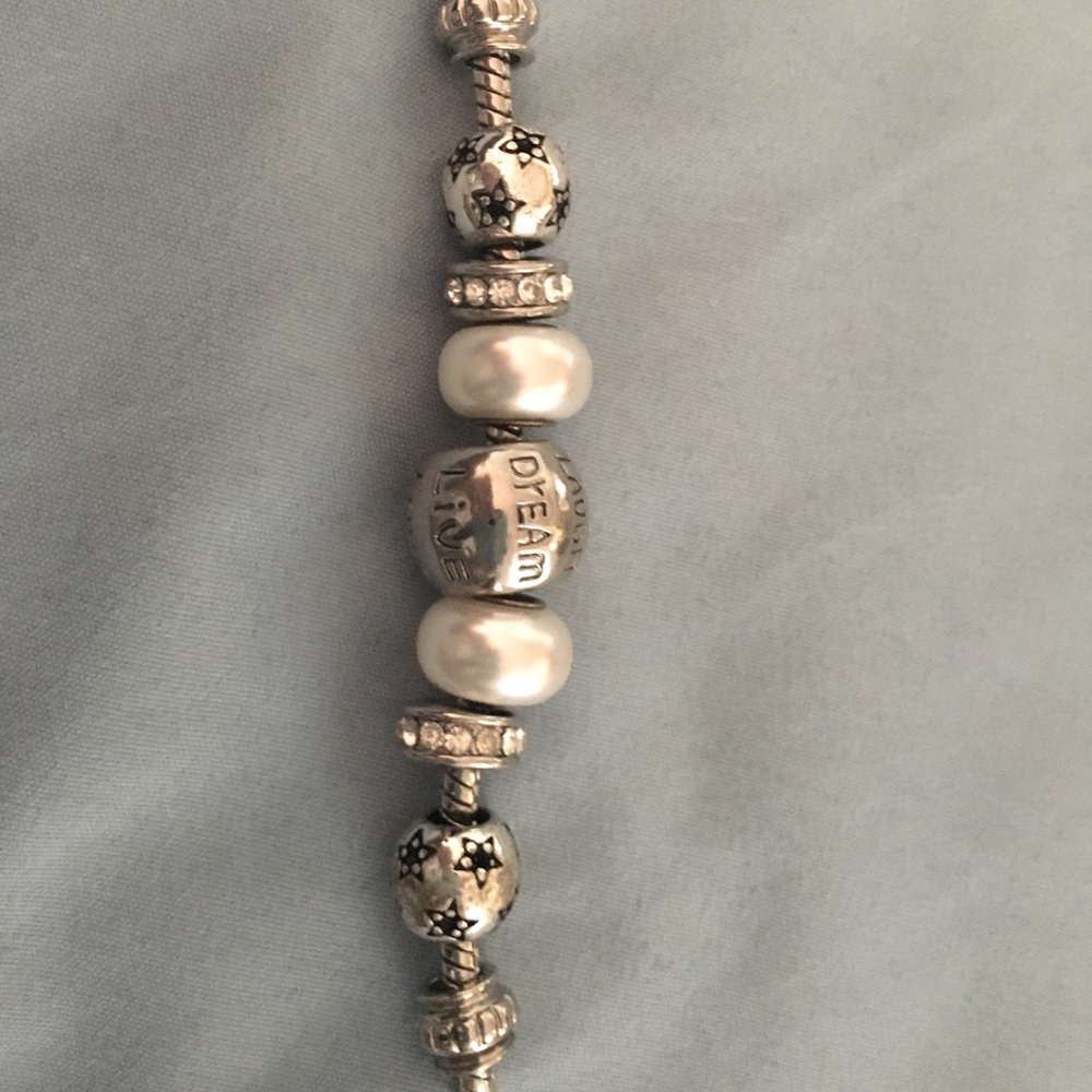 Silver bracelet with beads
